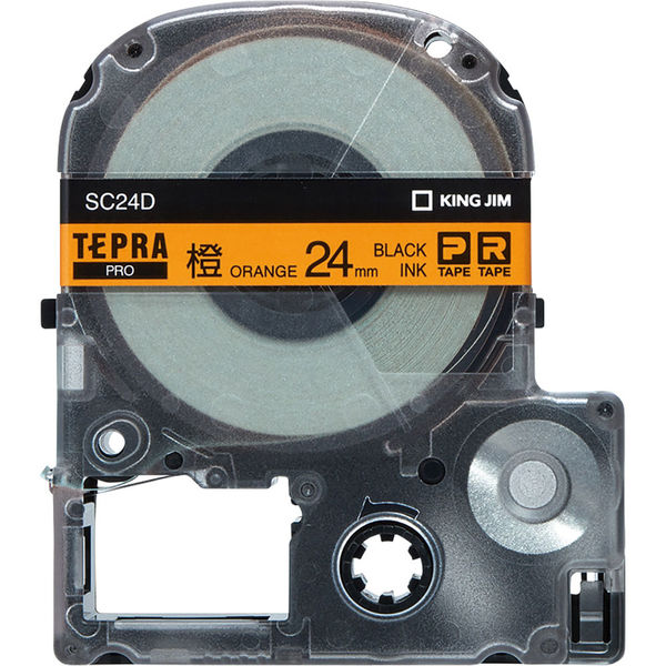 テプラ TEPRA PROテープ スタンダード 幅24mm パステル オレンジラベル 