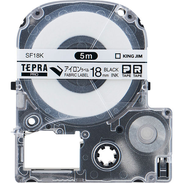 テプラ TEPRA PROテープ アイロンラベル 幅18mm 白ラベル(黒文字