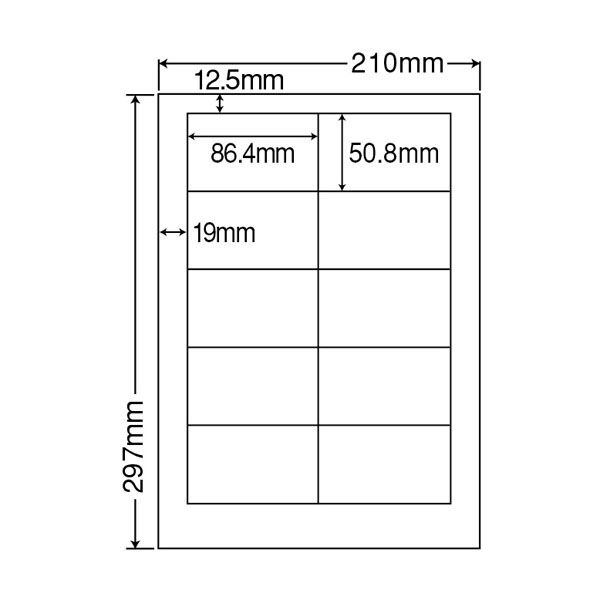 東洋印刷 ナナワード 粘着ラベルワープロ＆レーザー用 白 A4 10面 1箱（500シート入） LDW10M（直送品）