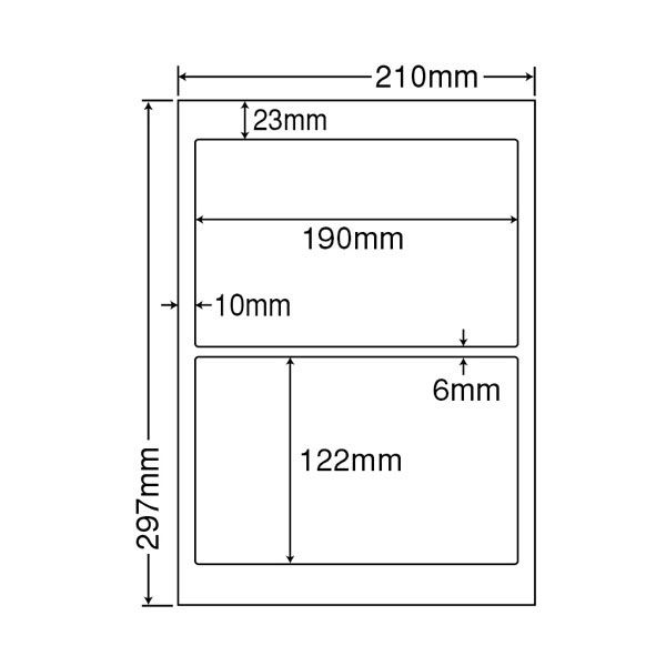 東洋印刷 ナナワード 粘着ラベルワープロ＆レーザー用 白 A4 2面 1箱（500シート入） LDW2i（直送品）