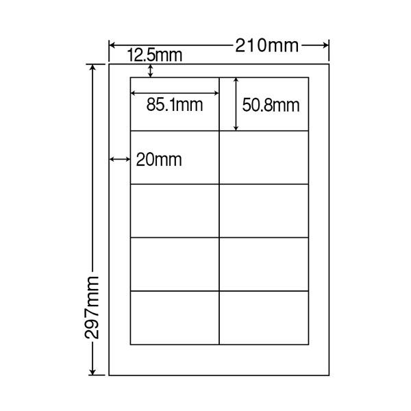 東洋印刷 ナナワード 粘着ラベルワープロ＆レーザー用 白 A4 10面 1箱（500シート入） LDW10ME（直送品）