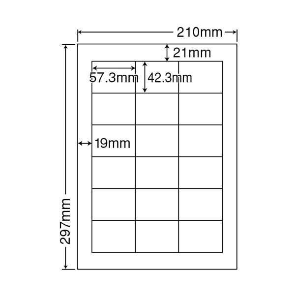 東洋印刷 ナナワード 粘着ラベルワープロ＆レーザー用 白 A4 18面 1箱（500シート入） LDW18P（直送品）