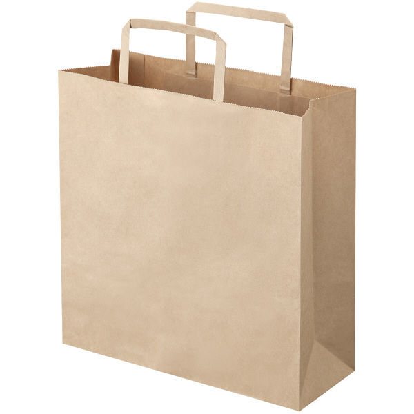 復活特別価格】平紐 クラフト紙手提袋ベーシック260×280×100 茶 1