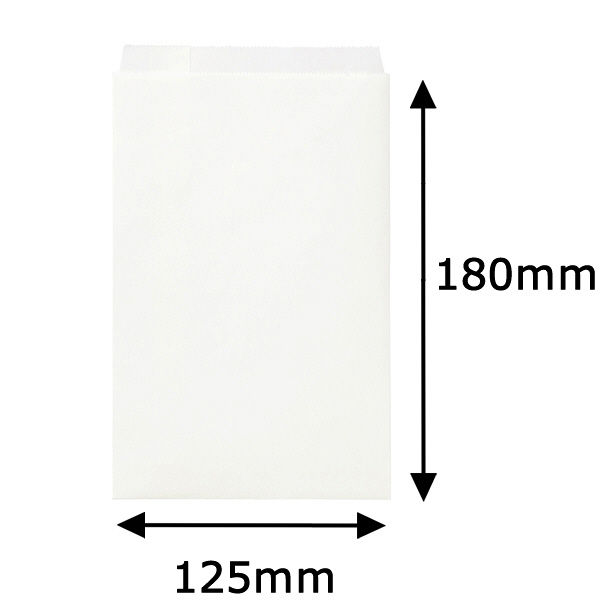 アスクル 紙平袋 白 無地 小 1セット（1000枚：200枚入×5袋）【紙袋