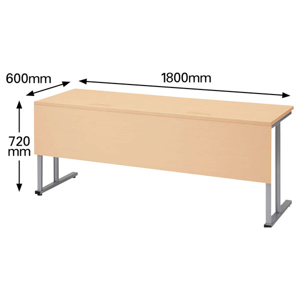 プラス TMユニットテーブル2 ホワイトメープル 幅1800×奥行600×高さ