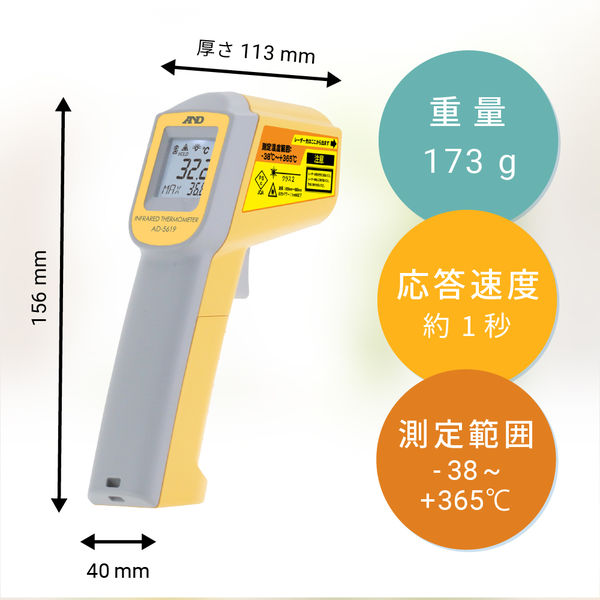 放射温度計（レーザーマーカーつき）　AD5619　エー・アンド・デイ