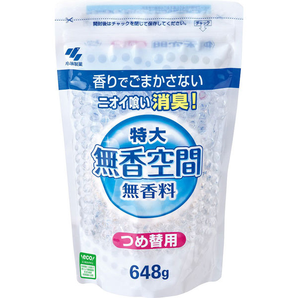 無香空間 特大 消臭剤 詰め替え用 無香料 消臭ビーズ 648ｇ 1セット（5個） 小林製薬 アスクル