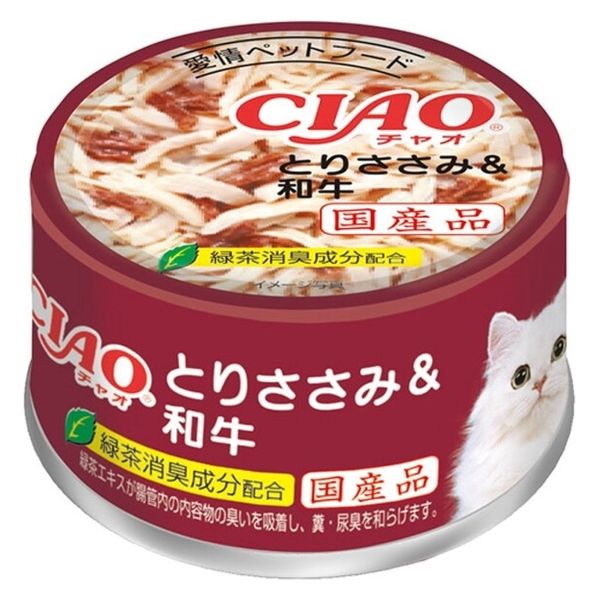 いなば CIAO チャオ とりささみ＆和牛 国産 85g 1セット（1缶×12