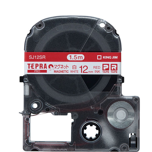 テプラ TEPRA PROテープ マグネットテープ 幅12mm 白ラベル(赤文字