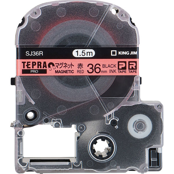 テプラ TEPRA PROテープ マグネットテープ 幅36mm 赤ラベル(黒文字