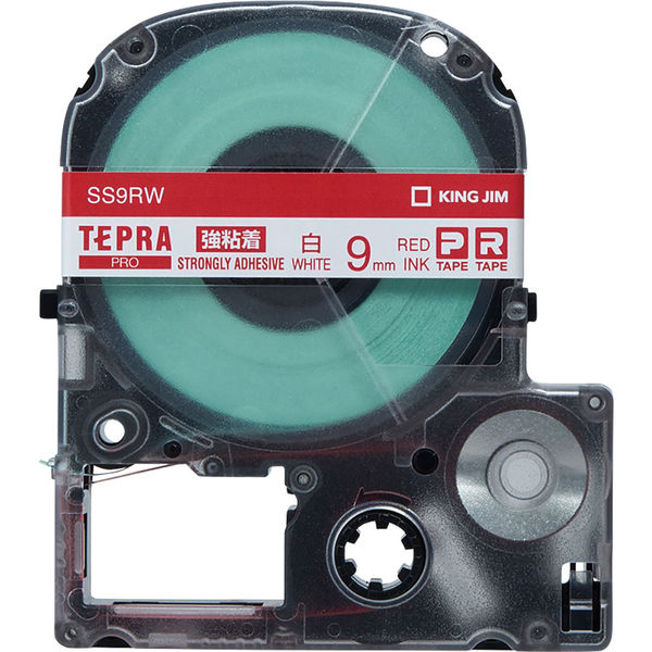 テプラ TEPRA PROテープ 強粘着 幅9mm 白ラベル(赤文字) SS9RW 1個 