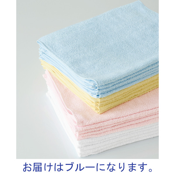 テンダイ ライトカラーフェイスタオル ブルー 1パック（5枚入