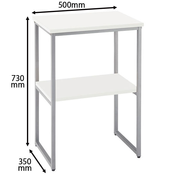 アール・エフ・ヤマカワ スチール電話台 ホワイト 幅500×奥行350×高さ