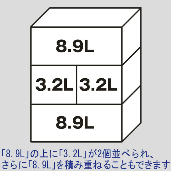 【コンテナ】 アスクル 「現場のチカラ」 サンボックス＃9B-2クリア 8.9L 1箱（10個入） オリジナル