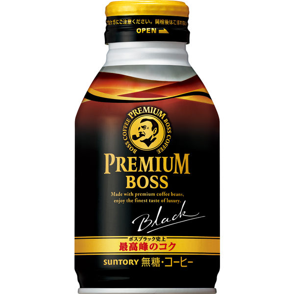 缶コーヒー】サントリー プレミアムBOSS（ボス） ブラック無糖 ボトル缶 285g 1箱（24缶入） - アスクル