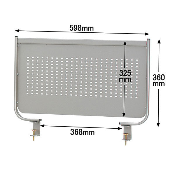 林製作所　デスクトップパネル（スチールタイプ）　幅600mm用　シルバー　1枚