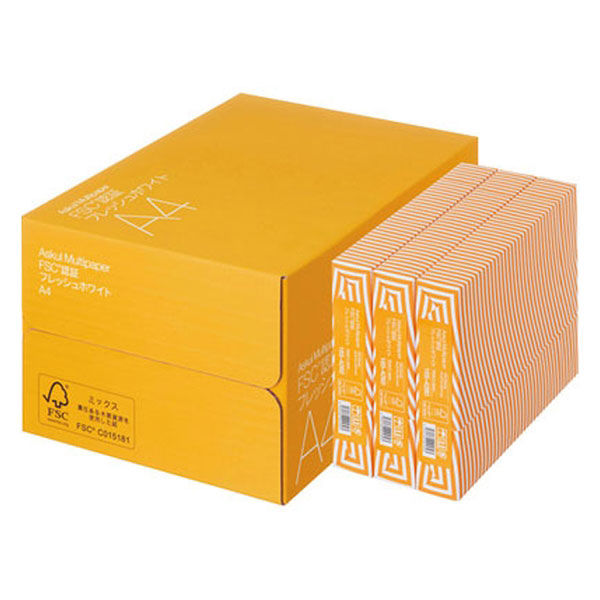 コピー用紙 マルチペーパー FSC認証 フレッシュホワイト A3 1箱（2500