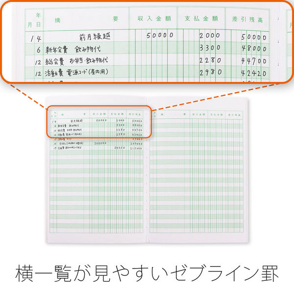 日本ノート 金銭出納帳 A5 HK21 （直送品） - アスクル