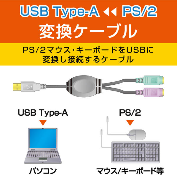 エレコム　PS2USB変換ケーブル　USB-P2KM