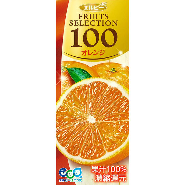 アウトレット】エルビー Fruits Selection オレンジ 200ml 2029 1箱