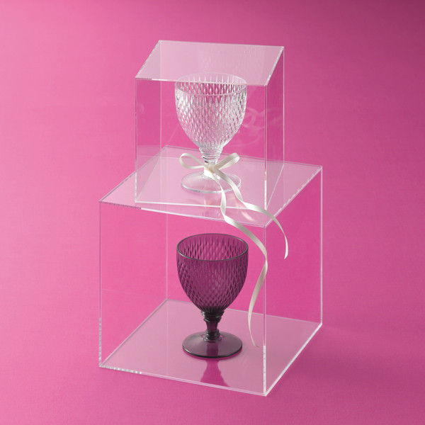 25cm 美品　クリア　キューピー アスクル アクリルキューブボックス 25cm角 745911 1個