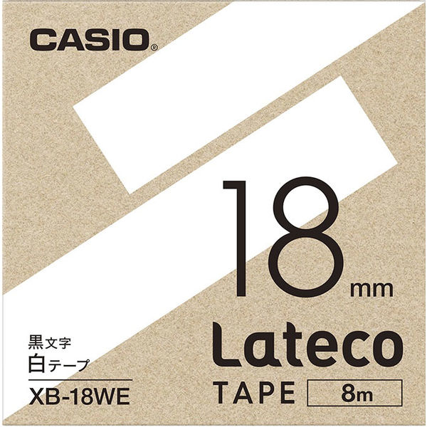 カシオ CASIO ラテコ 詰替え用テープ 幅18mm 白ラベル 黒文字 5個 8m巻