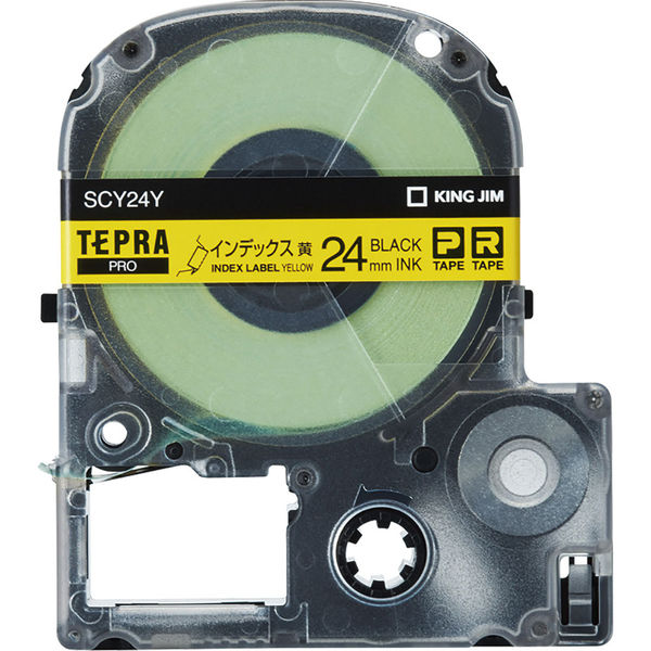 テプラ TEPRA PROテープ インデックスラベル 幅24mm 黄ラベル(黒文字 