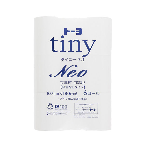 トイレットペーパー タイニーNEO 芯なし シングル 180m 1箱(5 トイレットペーパー タイニーNEO 芯なし シングル 180m 1箱(5