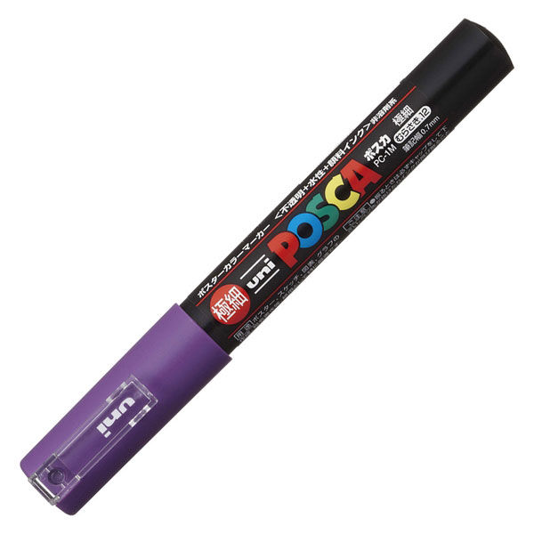 三菱鉛筆 【新品】(まとめ) 三菱鉛筆 水性マーカー ポスカ 極細 紫 PC1M.12 1本 【×50セット】