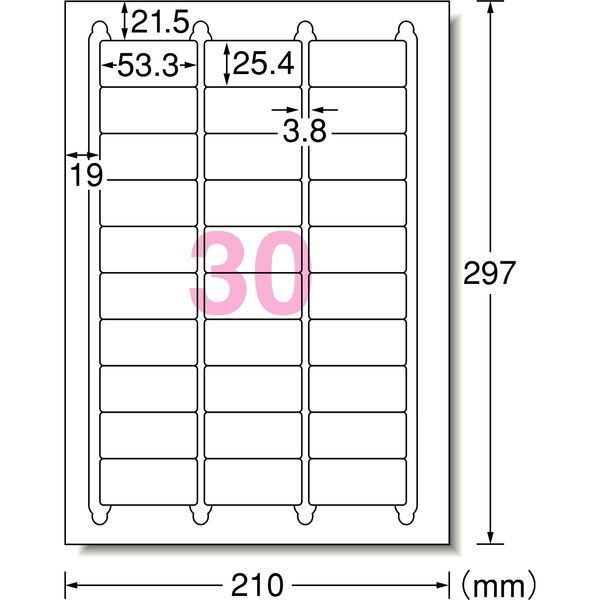 エーワン ラベルシール 表示・宛名ラベル プリンタ兼用 マット紙 白 A4