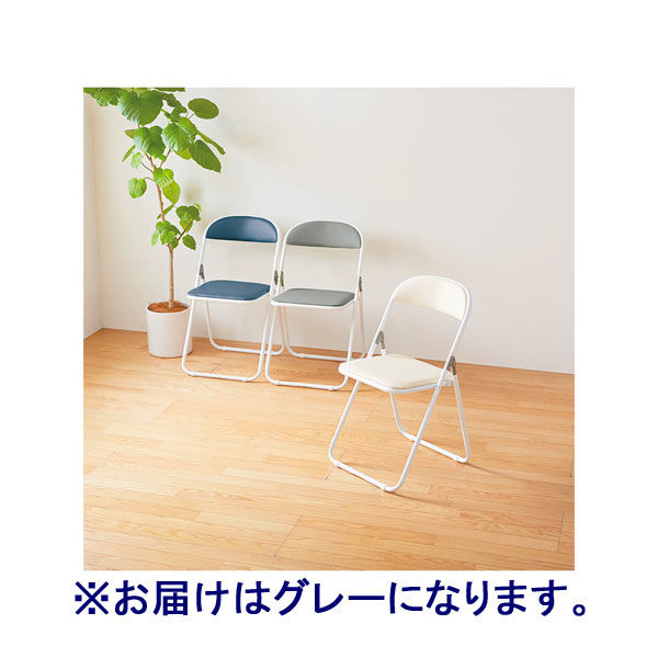 TOKIO 折りたたみ椅子 抗菌ビニールレザー グレー 1箱（6脚入 