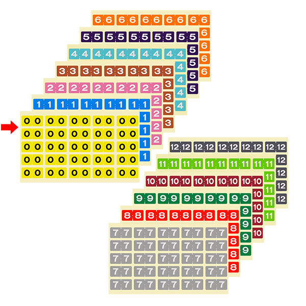 日本ホップス カラーナンバーラベル ラテラル CNL-L00 1セット（40