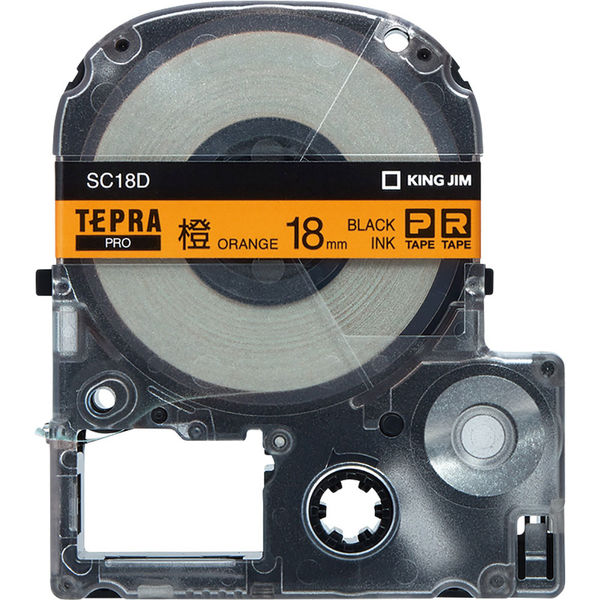 テプラ TEPRA PROテープ スタンダード 幅18mm パステル オレンジラベル