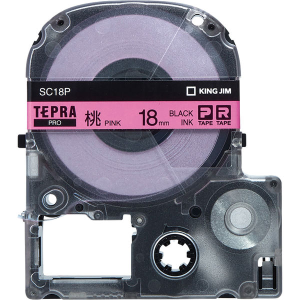 テプラ TEPRA PROテープ スタンダード 幅18mm パステル ピンクラベル