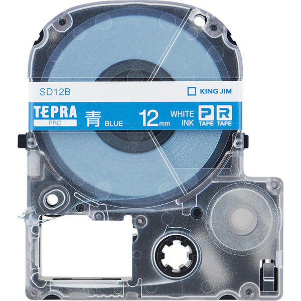 テプラ TEPRA PROテープ スタンダード 幅12mm ビビッド 青ラベル(白 