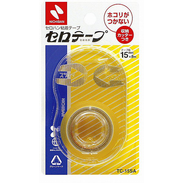 ニチバン　セロテープ（R）15mm×8m　収納カッター付き　TC-15SA　6個　（直送品）