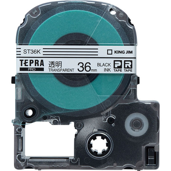 テプラ TEPRA PROテープ スタンダード 幅36mm 透明ラベル(黒文字） ST36K 1個 キングジム - アスクル