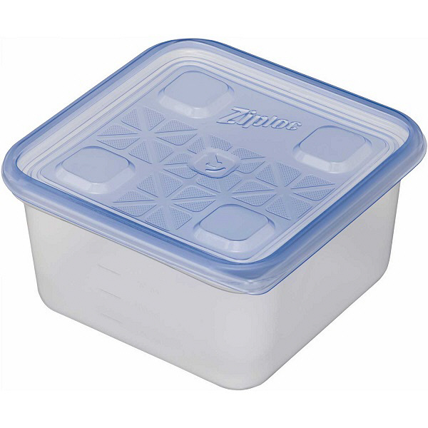【未使用品】 フルジップ タッパー ジップロック コンテナー 食品保存容器 正方形 1100ml 冷凍・電子