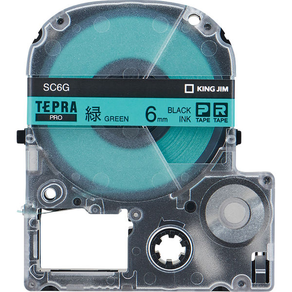 テプラ TEPRA PROテープ スタンダード 幅6mm パステル 緑ラベル(黒文字