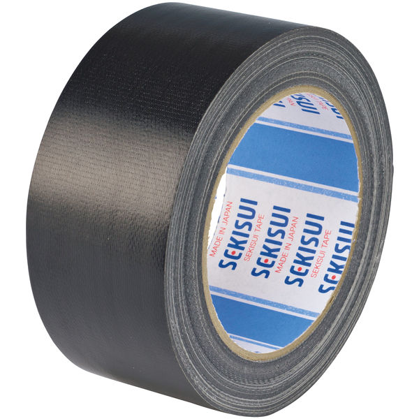【ガムテープ】 カラー布テープ No.600V 0.22mm厚 幅50mm×長さ25m 黒 積水化学工業 1セット（5巻入）