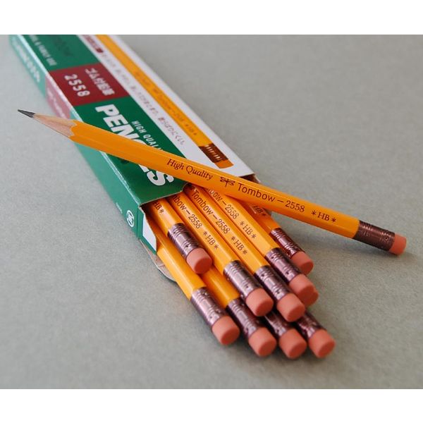 トンボ鉛筆 消しゴム付き鉛筆 HB 2558-HB 1ダース（12本入）