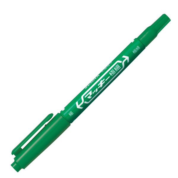 マッキー 細字/極細 緑 10本 油性ペン MO-120-MC-G ゼブラ - アスクル
