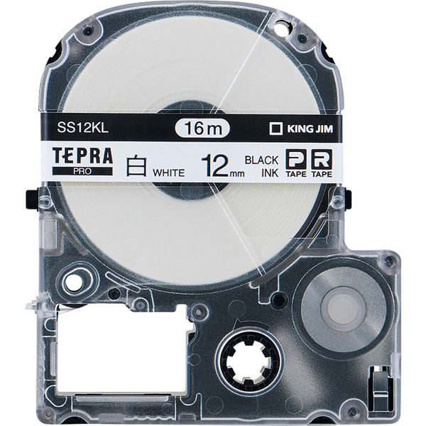 テプラ TEPRA PROテープ ロングタイプ 16m巻 幅12mm 白ラベル(黒文字