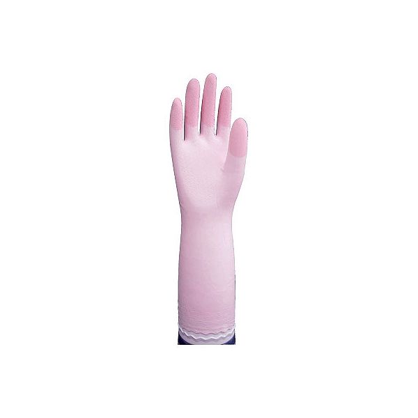 エステー　ファミリー　ビニール　手袋　中厚手　指先強化　Sサイズ　ピンク　１個＜家庭用　ビニール手袋　ゴム手袋　裏毛つき＞
