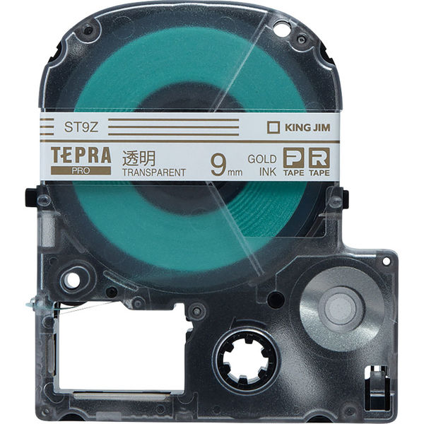 テプラ TEPRA PROテープ スタンダード 幅9mm 透明ラベル(金文字) ST9Z 1個 キングジム