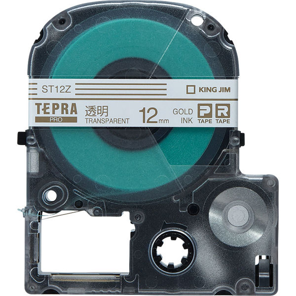 テプラ TEPRA PROテープ スタンダード 幅12mm 透明ラベル(金文字) ST12Z 1個 キングジム