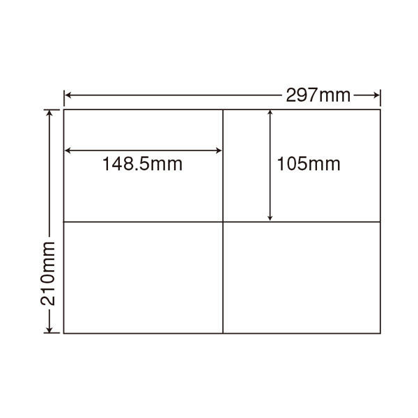 東洋印刷 ナナコピー マルチタイプラベルシンプルパック 白 A4 4面 1