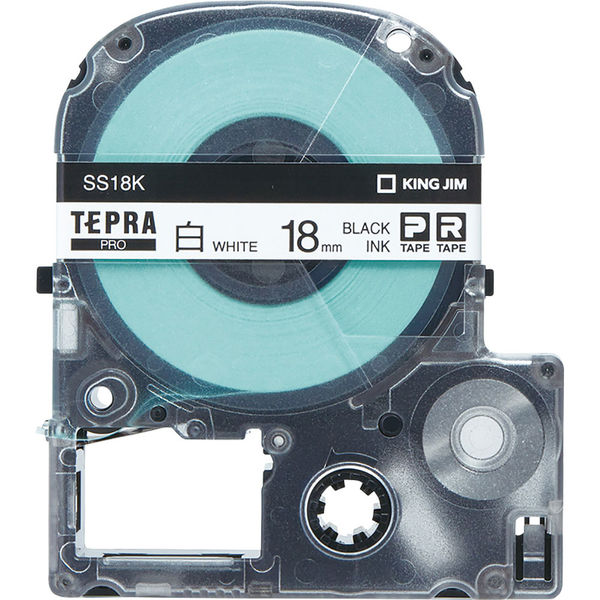テプラ TEPRA PROテープ スタンダード 幅18mm 白ラベル(黒文字) SS18K-10PN 1セット（10個入） - アスクル
