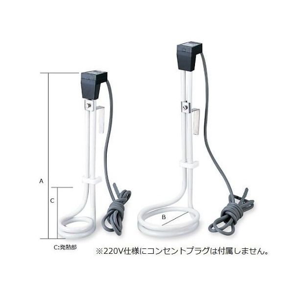 アズワン PTFE被覆ヒーター 220Vー2k JL-2C 1個 1-5520-05（直送