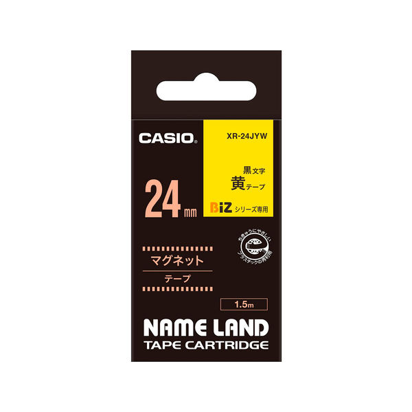 カシオ CASIO ネームランド テープ マグネットタイプ 幅24mm 黄 カシオ CASIO ネームランド テープ マグネットタイプ 幅24mm 黄